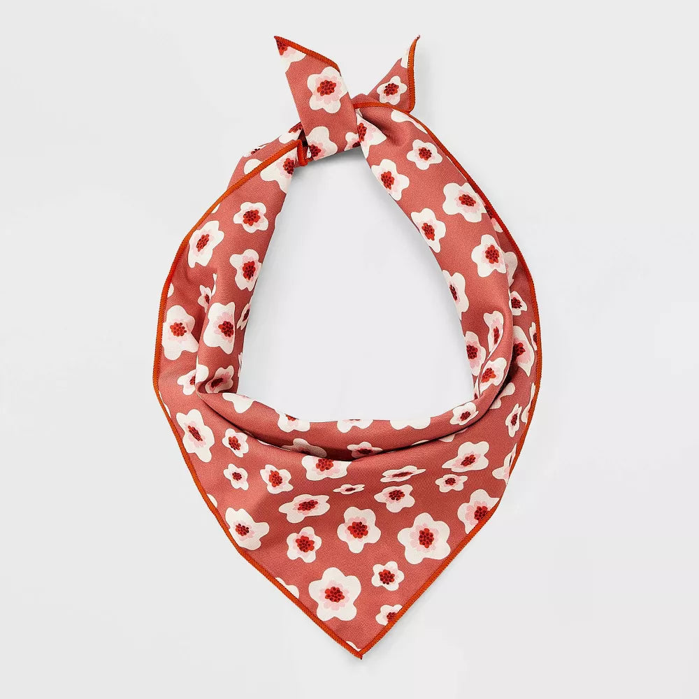 Bufanda triangular con estampado floral para perros talla universal