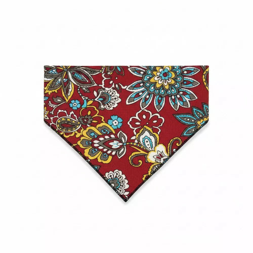 Bufanda triangular bohemia para mascotas estampado floral